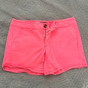 Womens American Eagle pink denim shorts. Size 6